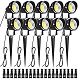 ZUCKEO Low Voltage Landscape Lights LED Landscape Lighting with Connectors, 10W 12V 24V Outdoor...