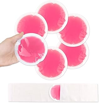 NEWGO Small Ice Packs for Injuries, 6 Pack Round Ice Packs for Face, Hot and Cold Gel Ice Pack Circular Cold Compress with Cloth Backing & Sleeve for Pain Relief, Toothaches - Red