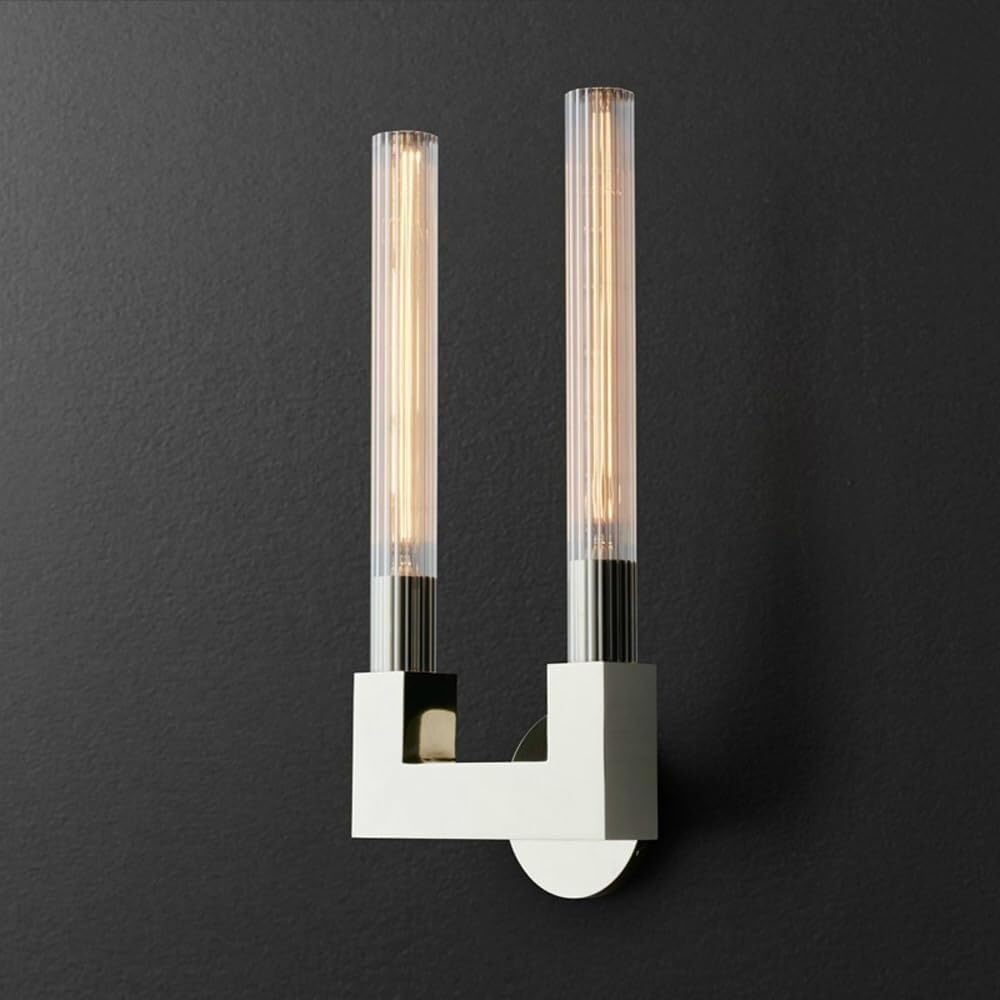 HYJAUSXB Modern Minimalist 2-Light Wall Sconce, Mid-Century s Tube Lamp for Bedroom & Bathroom, d Accent Lighting Fixture