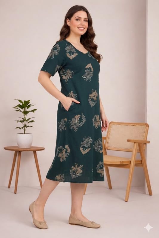 Image of CLOUD SOFT Stylish Women's Short Nighty | Premium Rayon Fabric | Soft Comfortable Everyday Night Dress - CS5002
