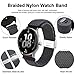 WOCCI 18mm Braided Nylon Watch Band for Men and Women, Quick Release, Silver Stainless Steel Buckle (Grey)