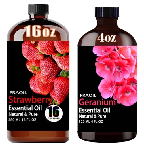 Aceite Esencial de Fresa y Geranio 16 y 4 Fl Oz