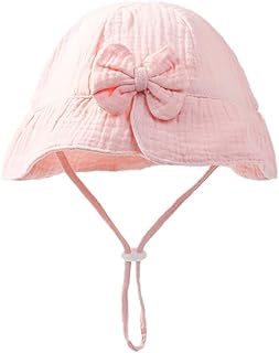 SNOWIE SOFT® Baby Hats for Girls, Baby Sun Hat Four Seasons Cap for Baby Girl 0-12 Months, Warm Bucket Hat with Lace Chin ...