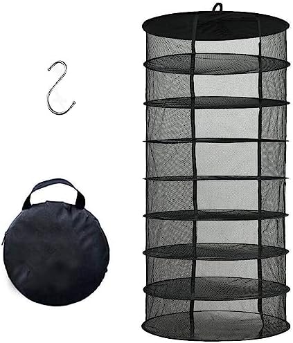 Desy & Feeci Hängendes Kräuter-Trockennetz 8-lagiger Pflanzennetz-Trockenständer Für Kräuter, 2ft Plant Hanging Mesh Trockennetz Schwarz(H160*D60 cm)