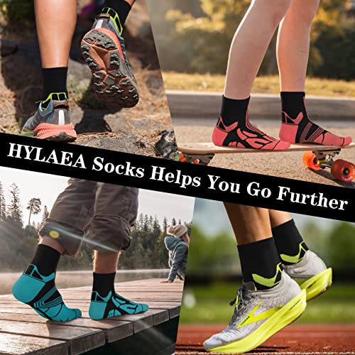 Hylaea Quarter Athletic Running Socks For Men & Women, Cushion Moisture Wicking Socks For Cycling Sport No Blister Coolmax Ankle Dark Grey Medium #TOP5