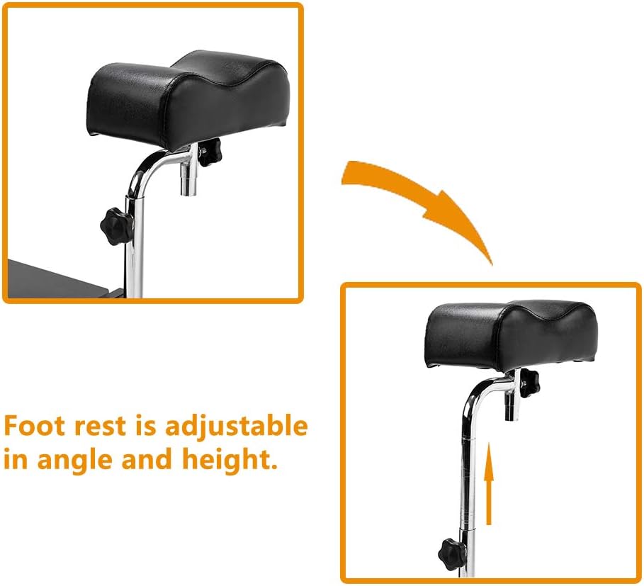 mefeir Pedicure Chair, Pedicure Station Unit with Hydraulic Seat & Foot Rest, Foot Spa Massage Station Nail Tech Furniture, Perfect for Beauty Salon Home Use(Black)