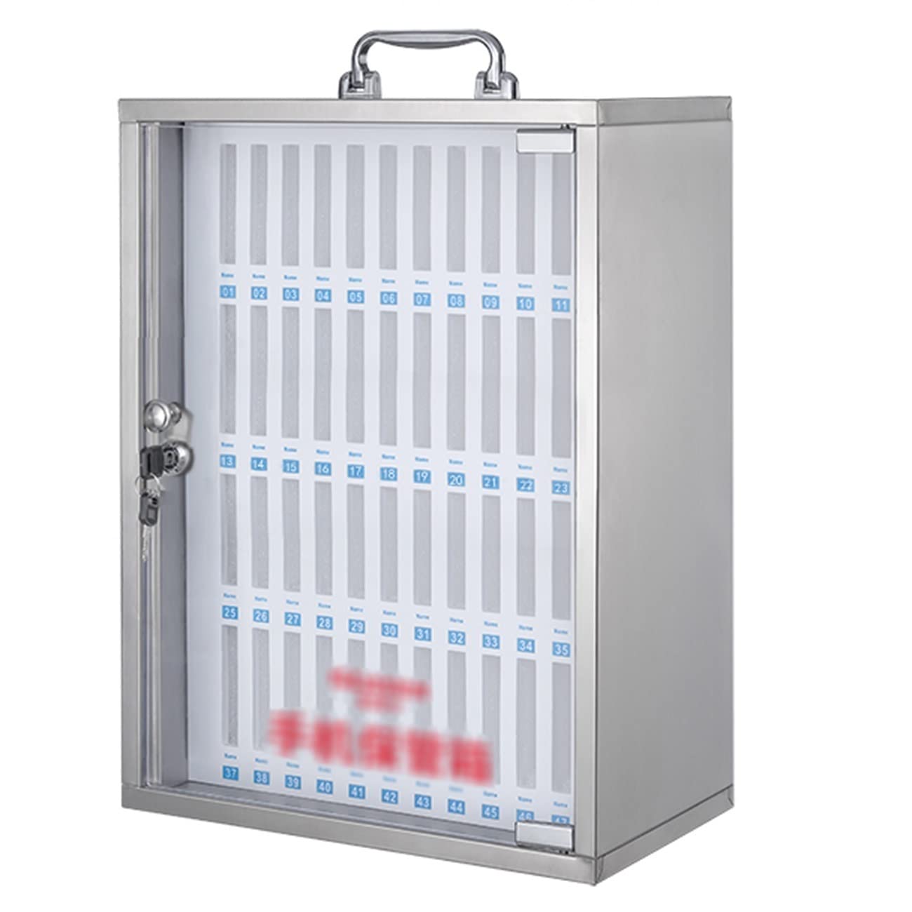 Caja de almacenamiento para móviles con seguridad de llaves y ranuras numeradas