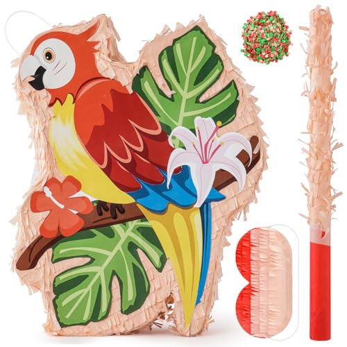 Piñata perroquet avec bâton pour anniversaire enfant et fête d'été