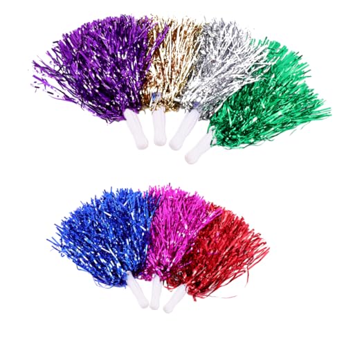 Happyyami 14pcs Cheerleaders Ball Flower Props for School Sports Meets Durable Aerobics Dance Balls Straight Hole Mixed Colors to Enhance Performance and Fun