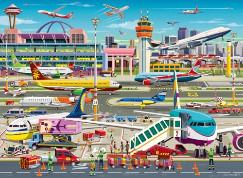 Ravensburger Airport Central — 150-teiliges Puzzle für Kinder ab 7 Jahren — Flugzeuge und Luftfahrt