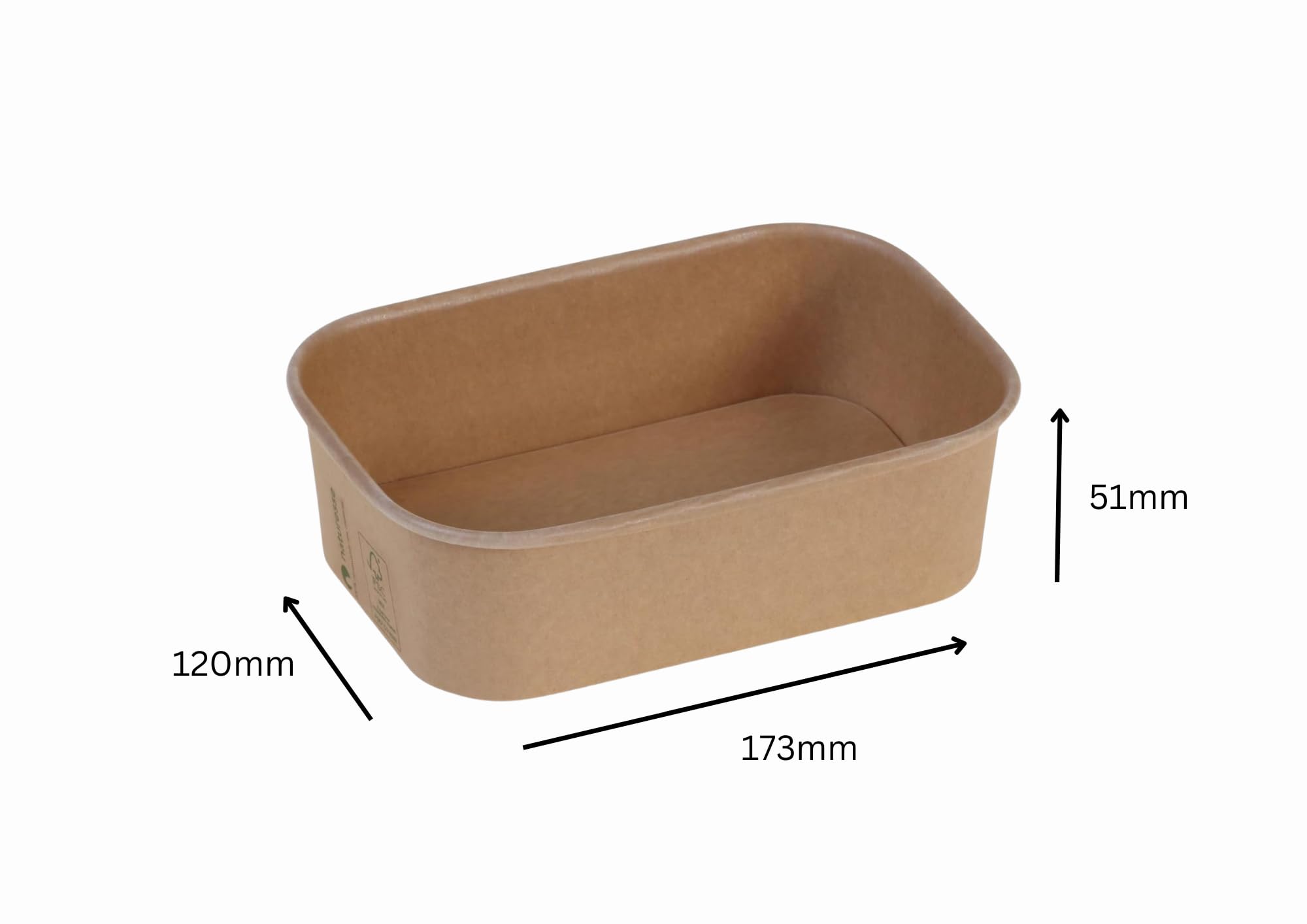 300 cuencos para ensalada para llevar, color marrón, cuadrados, 650 ml, 17,3 x 12 x 5,1 cm, vasos de delicatessen reciclables, cuencos de cartón kraft