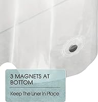 Vista 12 de Dependable Industries inc. Essentials Forro magnetizado de cortina de ducha para baño con ojales de metal, impermeable (rojo)