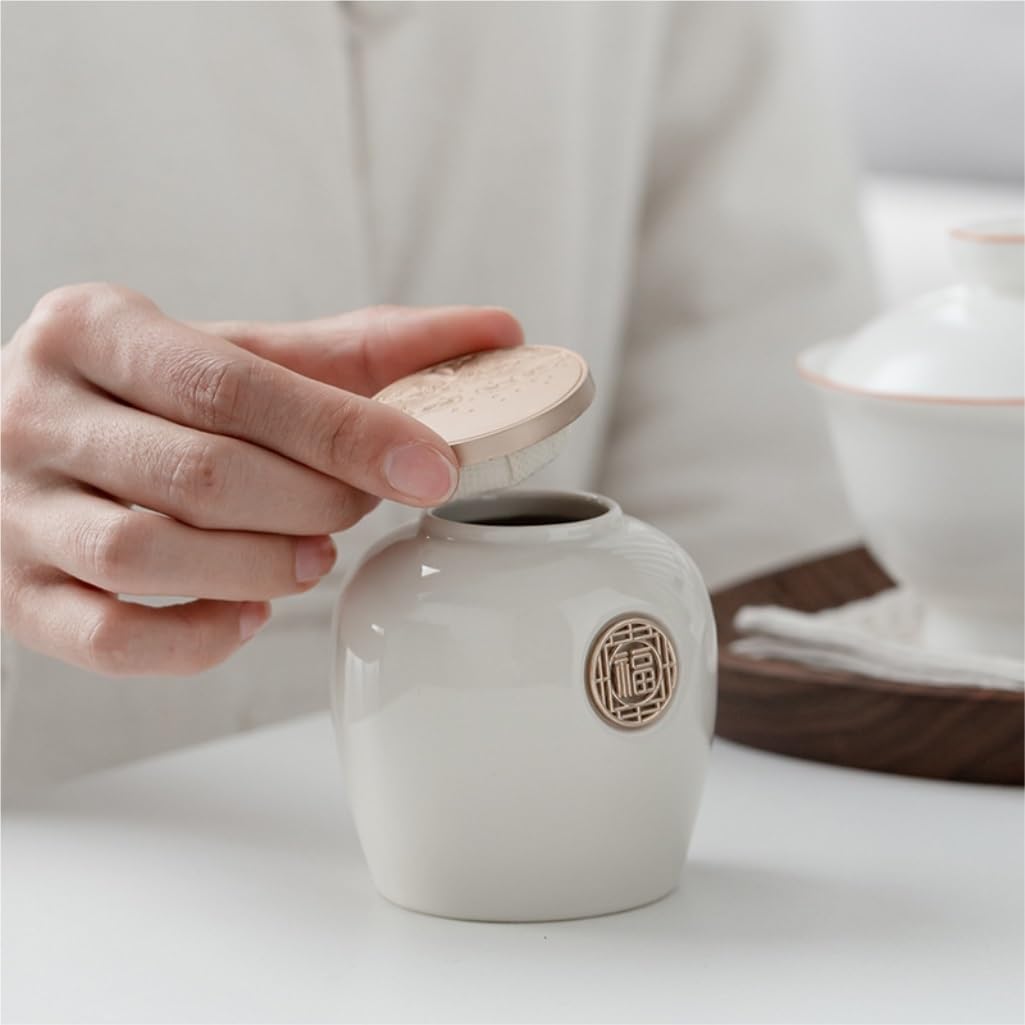 SONGCHAO Sugar Jar Ceramic Loose Tea Storage Container Jar Storage Nuts Coffee Cereal Sealed Jar Kitchen Food Storage Jar Tea Jar Tea Canister (Color : C)