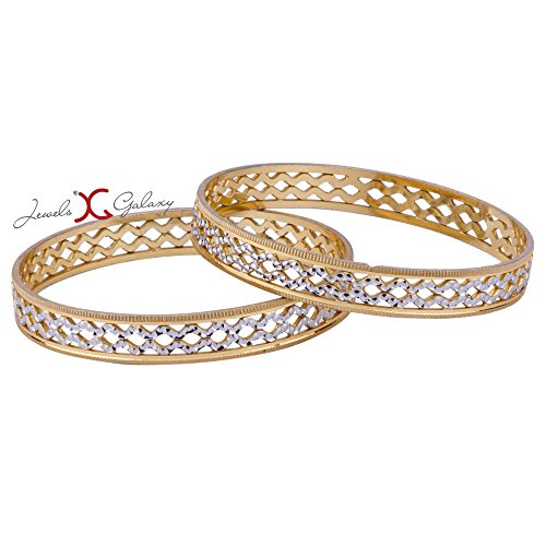 Delicate Rhodium Plated Bangle Set Jewellery For Girls