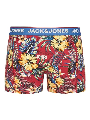 JACK & JONES Herren Boxershort JACAZORES Trunks 3er Pack S M L XL XXL, Größe:XL, Farbe:Black Pompain red - Blue lolite 12228458 4