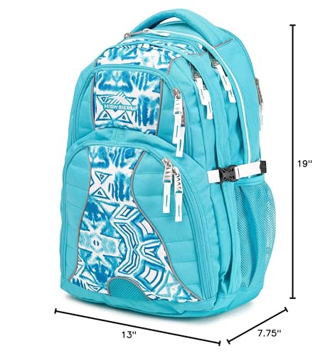 Image of High Sierra Swerve Laptop Backpack, Tropic Teal /Teal Shibori /White, 19 x 13 x 7.75-Inch