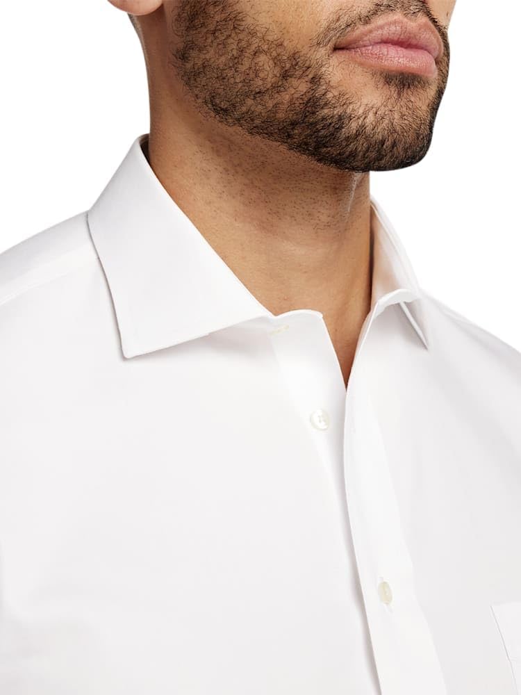 Paul Fredrick Men's Non-Iron Cotton Pinpoint Spread Collar Dress Shirt - Image 3
