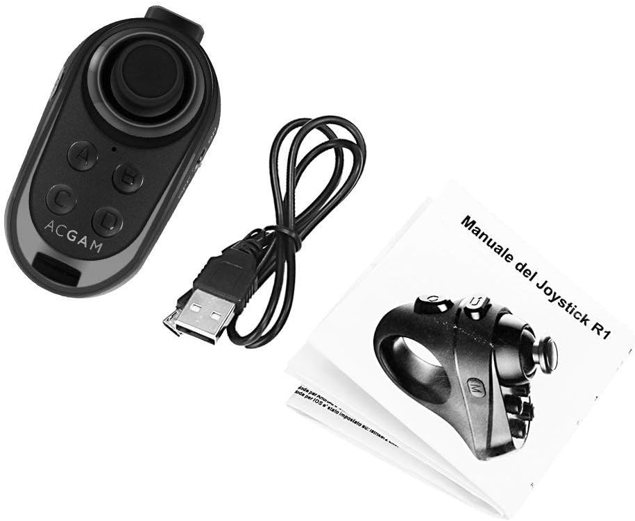 ACGAM R1 Gamepad, USB charging cable, and instruction manual