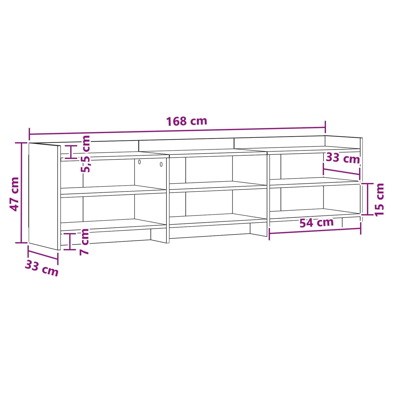 Drewniana szafka pod telewizor 168 x 33 x 47 cm Dub Artisan