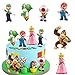 SUNSK Tortendeko Cartoon Kindergeburtstag Deko Kuchen Topper Kinder Cake Topper Karikatur Kuchenaufsätze Bros Party Dekoration 6 Stück