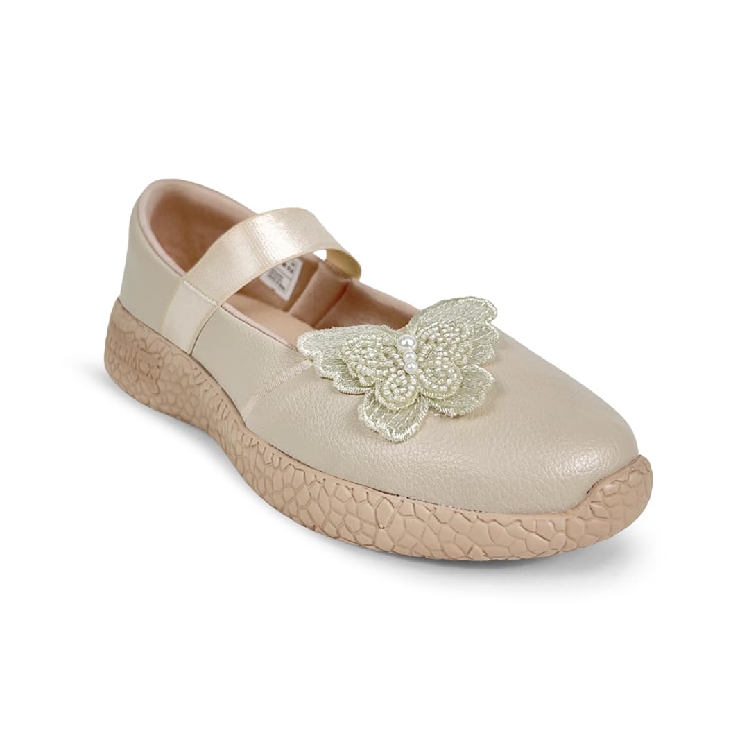 KazarMax Girls Sand Beige Butterfly Ballerinas Flat -2 UK (B0CQXNSWW6) Amazon Price History, Amazon Price Tracker