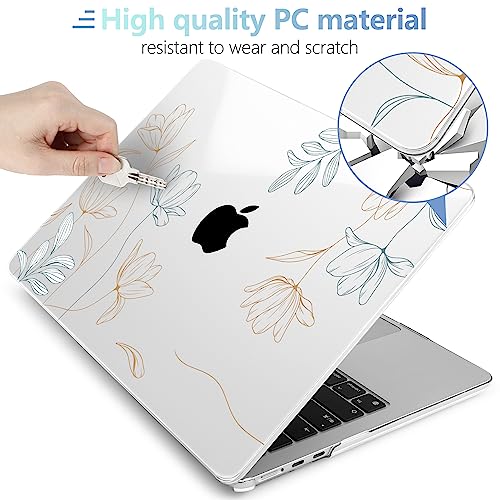 Image of MEEgoodo for M5 /M4 /M3 /M2 MacBook Air 15 inch Case 2026 2025 2024 2023, Case Fit Model (A3448 /A3241 /A3114 /A2941) for MacBook Air 15.3 inch, Engraving Floral
