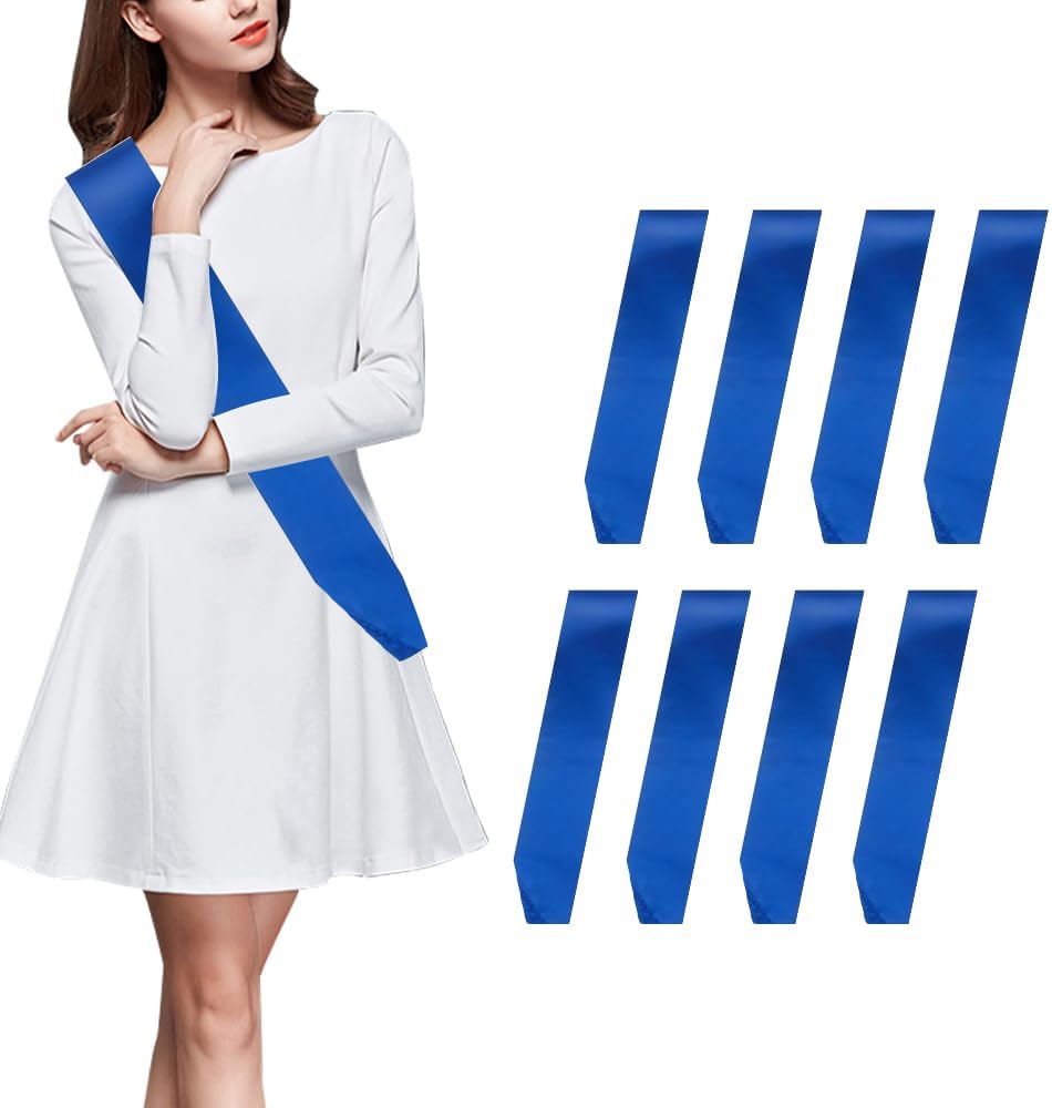 Sash Blank Satin 8 Pcs Sash Royal Blue Sash Party, Bride to