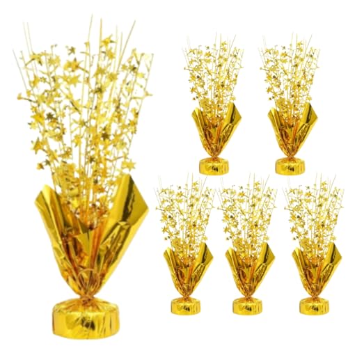 6 Pack Golden Star Foil Spray Centerpiece Table Decoration Metallic Foil Spray Centerpiece Party Gold Plastic Metallic Gold Spray Centerpieces for Birthday Wedding Anniversary Graduation Supplies