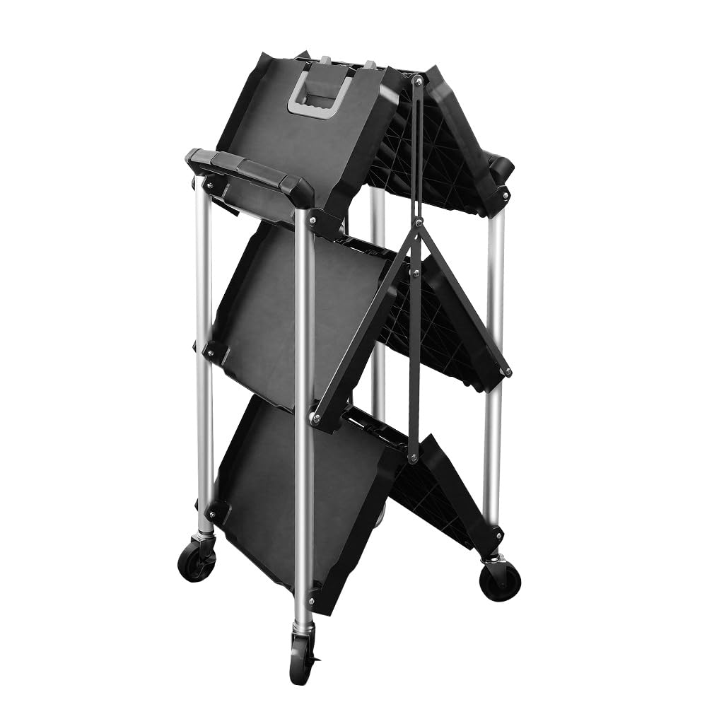 BLV Carro plegable para servir con ruedas, Mueble con ruedas, capacidad de carga de 75 kg, carrito de cocina, carrito para el hogar