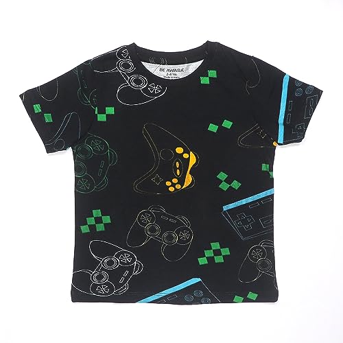 Image of Be Awara Kids Printed Half Sleeves T-shirt & Shorts Clothing Sets, 100% Cotton Soft Unisex Cord Set, Comfortable Wear for Kids With Cool Prints, Everyday Casual Wear for Boys & Girls