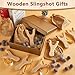 Bornerwhite David and Goliath Wooden Slingshot Game Kit Sunday School Slingshot with Drawstring Bag for Bible Story Easter Party Decor Religious Education Gift Fun Classroom Home Supplies(24 Sets)
