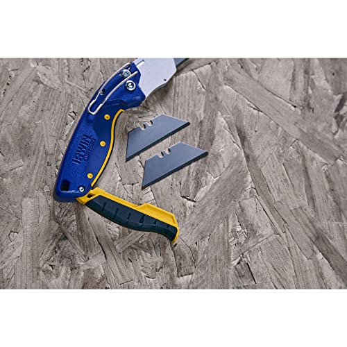 Irwin Estilete Trapezoidal com 5 Lâminas, Ferramenta de 18mm e Função Retrátil, Ideal para Cortes Pr