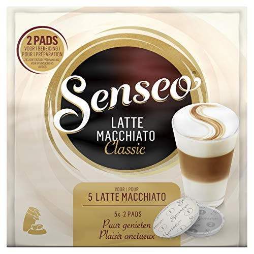 SENSEO Koffiepads Latte Macchiato Classic (40 Cappuccino Pads voor SENSEO Koffiepadmachines, Latte Macchiato), 4 x 10 Pads, Ieder Kopje Koffie Bestaat Uit 1 Melkcup en 1 Koffiecup
