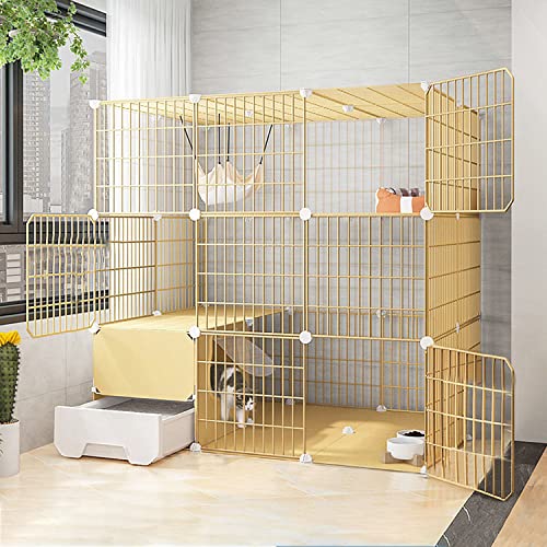 特大容量大型キャットケージ ペット猫用 トイレ付き 2 段 3 段 4 段可変 フェレットケージにも適用可能 屋内猫ベビーサークル キャットタワースタジアム仕様 ドア付きワイド扉 収納機能 脱走防止対策 多頭飼いに頑丈なねこケージ Y-8