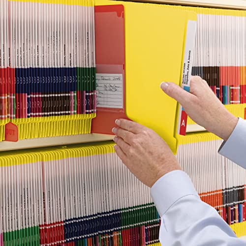Image of Smead End Tab Fastener File Folder, Shelf-Master Reinforced Straight-Cut Tab, 2 Fasteners, Letter Size, Yellow, 50 per Box (25940)