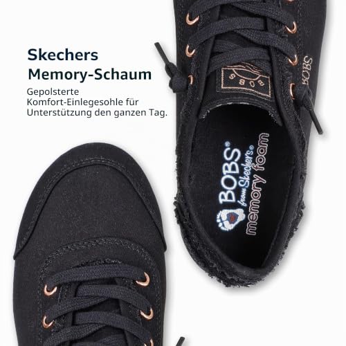 Skechers Damen Bobs B Cute Sneaker, Black Canvas, 38 EU – Ansicht 3
