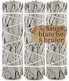 3 Sauge Blanche Purification à brûler Encens Naturel sans Additifs Bâton 10cm Rituel Méditation Yoga Nettoyage Énergétique Relaxation Bien Être Spirituel Sage Salvia Apiana