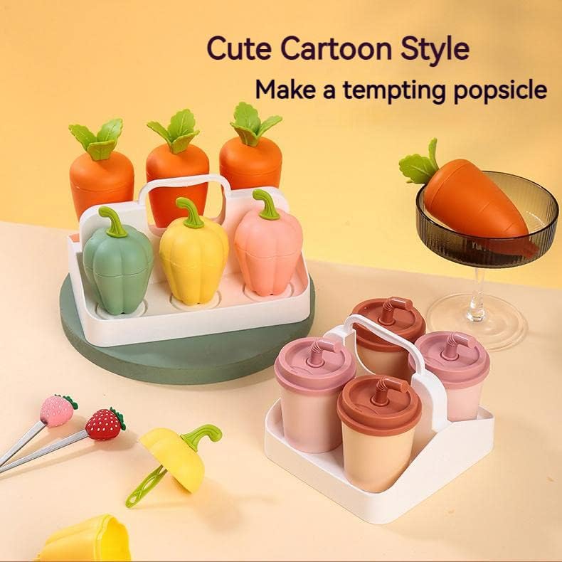 Vista 5 de Lindo juego de moldes para paletas familiares, moldes para helados, accesorios de cocina congelados, fácil liberación, saludable, de grado