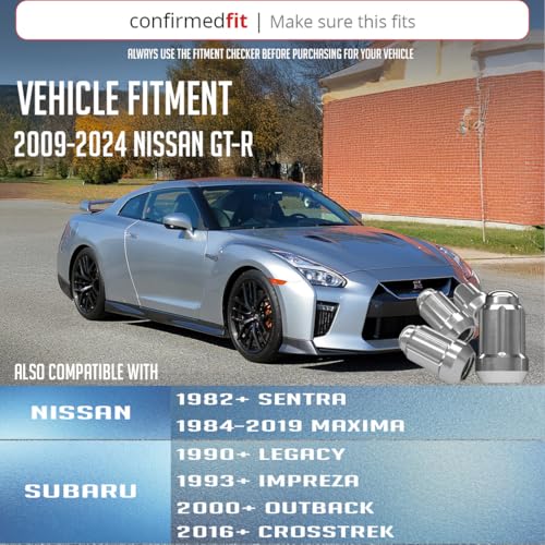 Image of Wheel Accessories Parts 20 Pcs M12x1.25 12x1.25 Thread Car Spline 1.38 inch 35mm Long Lug Nuts Chrome Spline Hex Fits Most Subaru Pass Cars ｜ Nissan Pass Cars
