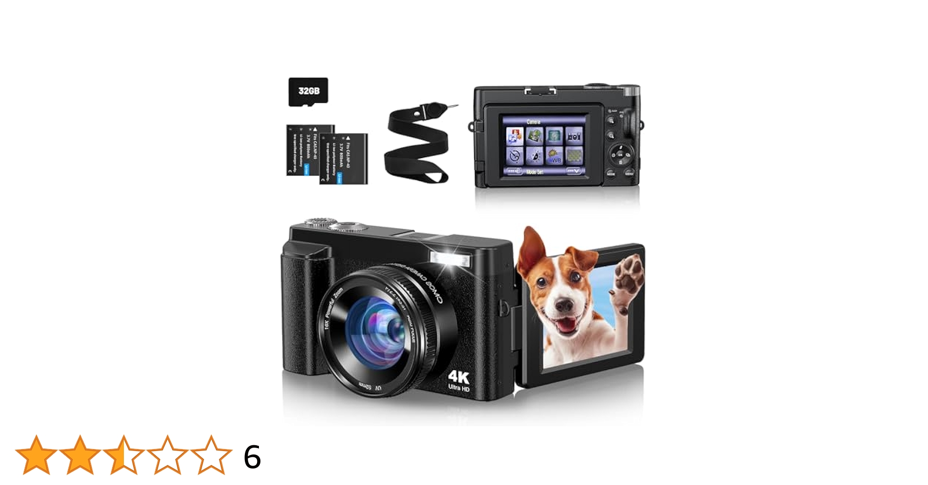 デジカメ 4K 4800万画素 デジタルカメラ 180度回転スクリーン 自撮り Amazon | Zostuic デジカメ 4K 4800万画素 デジタルカメラ 180度