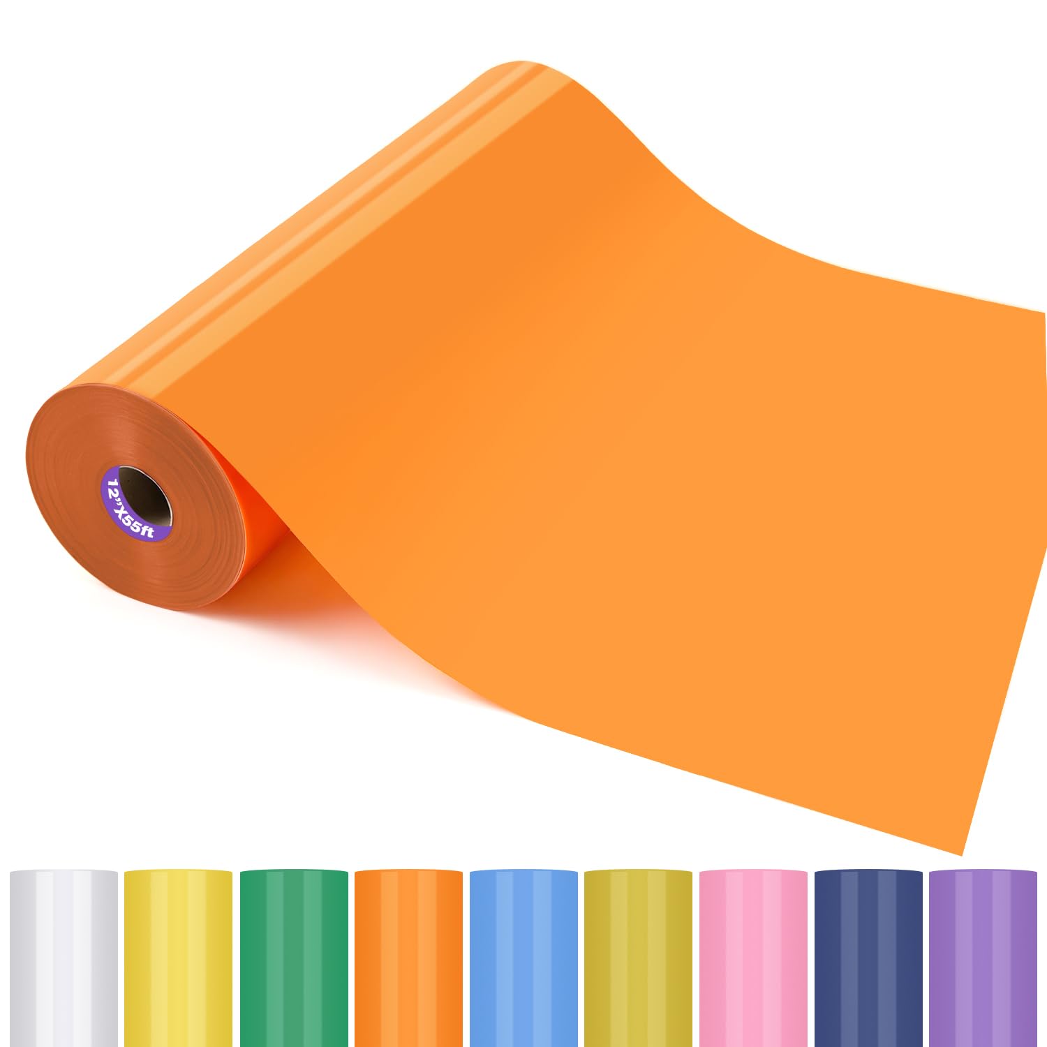 guangyintong Heat Transfer Vinyl 12" x 55ft Orange Iron on Vinyl