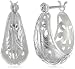 Sterling Silver Filigree Round Hoop Earrings