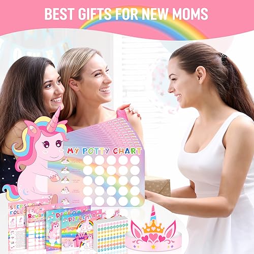 image for WenmthG 30 PCS Unicorn Potty Training Sticker Chart Kit for Girls Pott