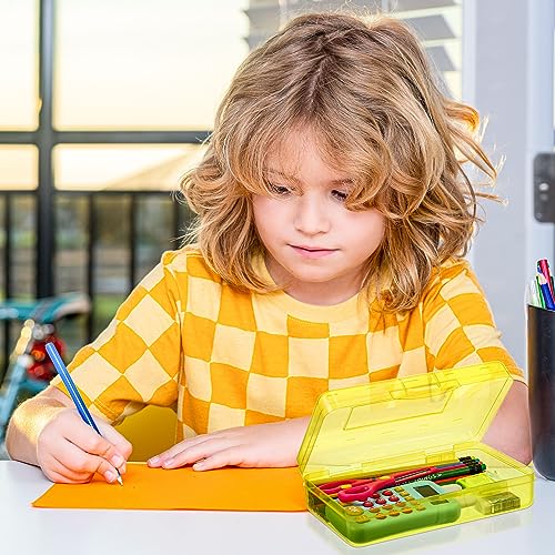 Image of Fainne 24 Pack Clear Plastic Pencil Box,Yellow