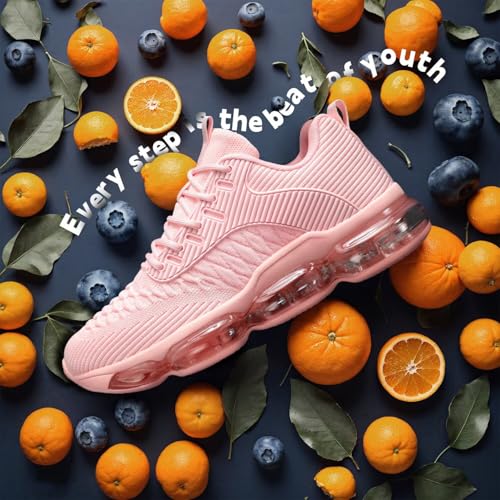 Image of Luogoks Womens Walking Running Shoes Air Cushion Basketball Sneakers Fashion Tennis Breathable Sport Gym Fitness Cross Trainers Shoes