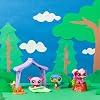 Littlest Pet Shop - BF00574 - Camping Set 3 Animals and Accessories - Littlest Pet Shop LPS Panda Squirrel Toucan - Toy Set Mini Cute Animal Figurines - Children's Toy 4 Years and Above