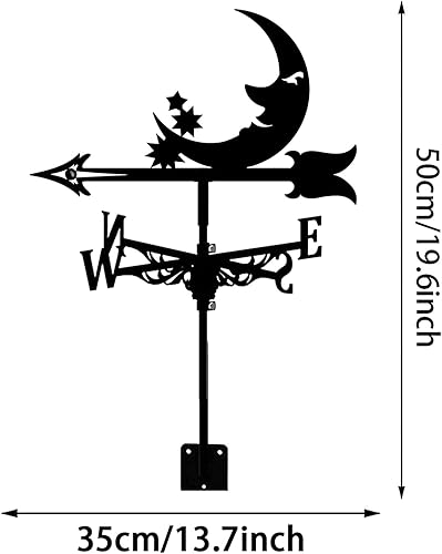 Miniatura 7 de Exquisito adorno de veleta de metal, veleta vintage de acero inoxidable, indicador de dirección del viento retro para escena de granja, jardín,