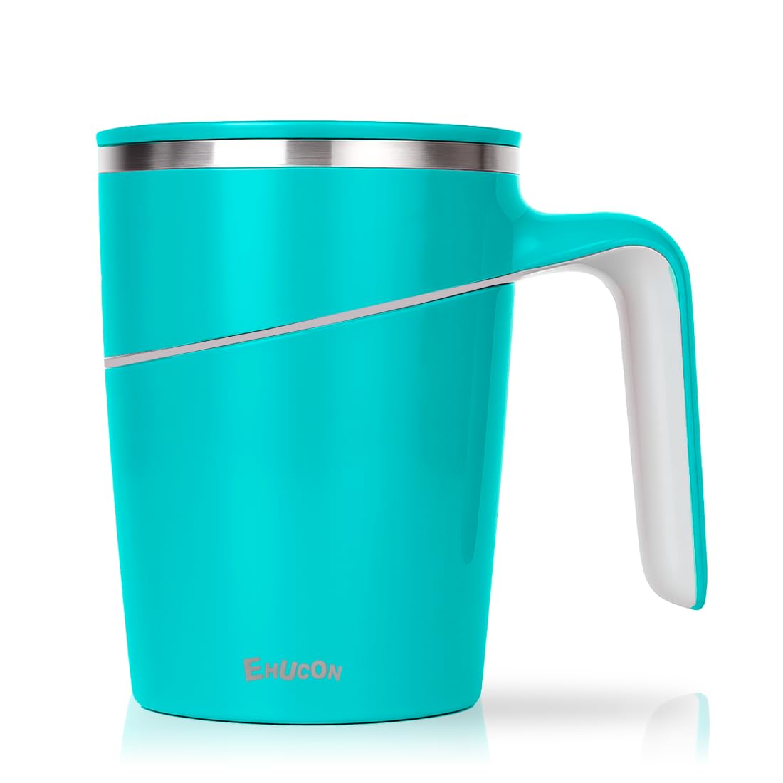 Anti-Kipp Becher mit Saugfuß, 470ml Edelstahl Thermobecher mit Griff, Auslaufsicher & Rutschfest, No-Spill Kaffeebecher für Schreibtisch, Büro, Kinder & Haustiere (Weiß) (Blue)