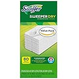 Swiffer Sweeper Dry Sweeping Pad Refills for Hardwood and Floor Mop Cleaner Unscented (80 Count)