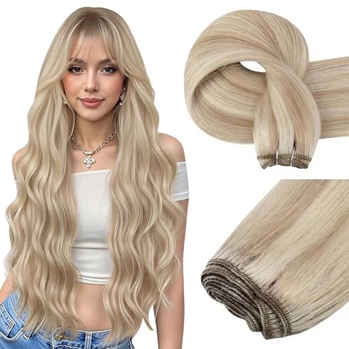 Tissage blond méché pour illuminer votre coiffure lisse au quotidien en 35cm